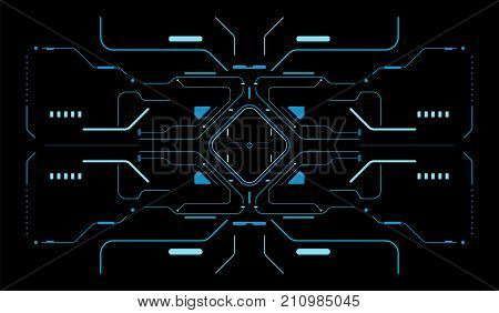 Element of the interface. A sight on a spaceship. The interface of the future. Touch panel. Game interface
