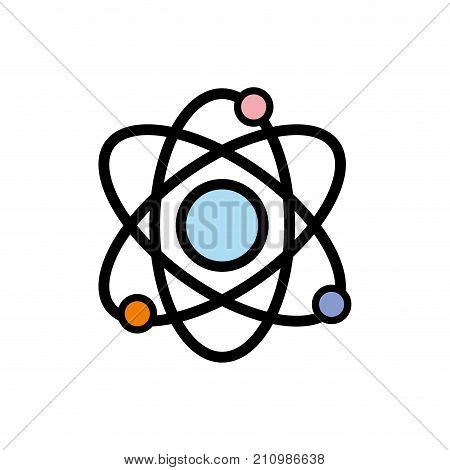 physics orbit atom to chemistry education vector illustration