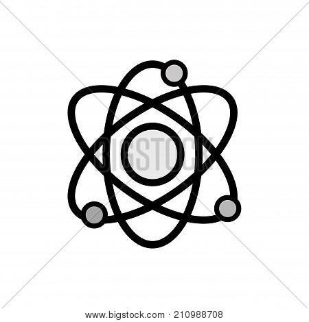 grayscale physics orbit atom to chemistry education vector illustration