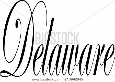 Delaware Text Sign Illustration