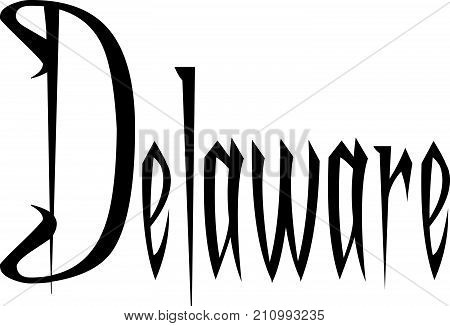Delaware Text Sign Illustration