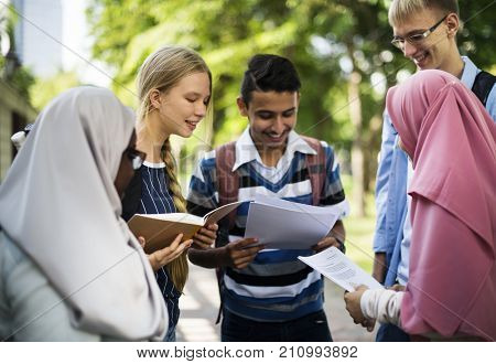 A group of diverse teenagers