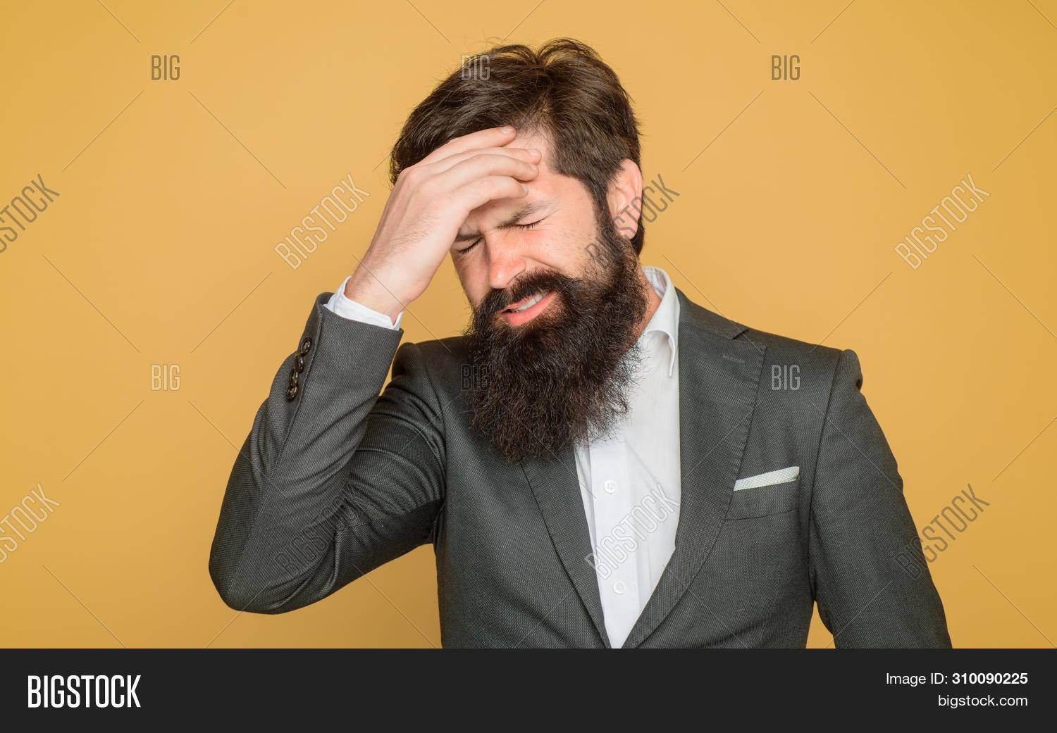 Bearded Man Suffering Image & Photo (Free Trial) | Bigstock