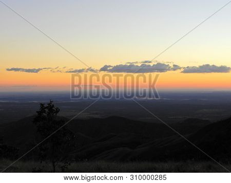 Sunset View At Chapada Dos Guimaraes, Mato Grosso, Brazil. Great Landscape. Travel Destination. Vaca
