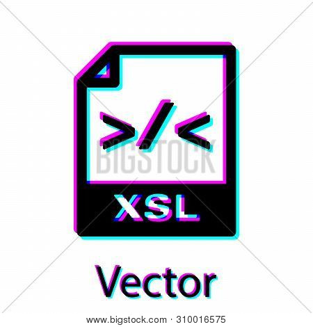 Black Xsl File Document Icon. Download Xsl Button Icon Isolated On White Background. Excel File Symb