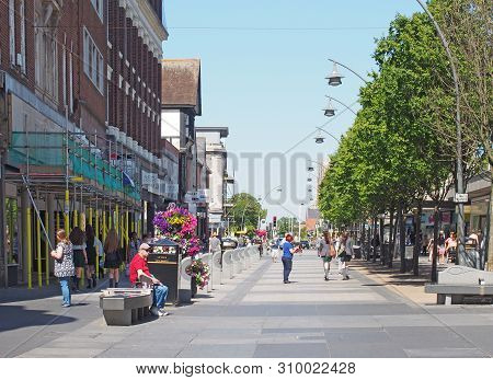 Southport, Merseyside, United Kingdom - 28 June 2019: Shops On Chapel Street Southport Merseyside Wi