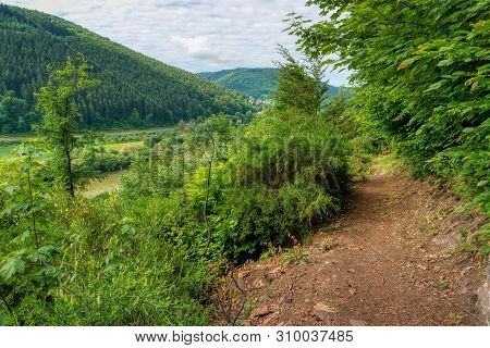 Hike Along The Long-distance Hiking Trail Neckarsteig In Germany