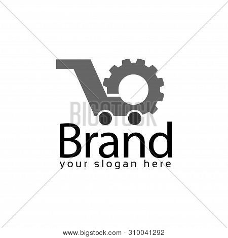 Engine Market Stock Logo Template. Flat Logo. Editable. Vector