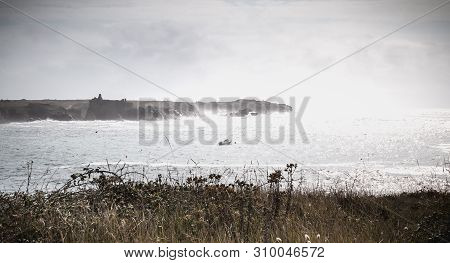 Port Joinville On The Island Of Yeu, France - September 18, 2018: Tourist Boat Manhandled In The Sto