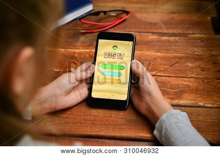 Stavropol, Russian Federation. July 5, 2019. A Man Holding A Smartphone On Which Opens A Mobile Appl