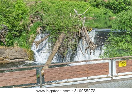 Whitewater Erupts At Tumwater Falls In Tumwater, Washington.