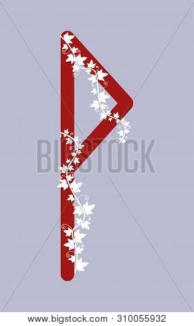 Fleece Wunjo, The Ancient Scandinavian Fleece. Illustration. The Letter Of The Senior Futarka. Herba