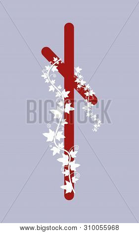 Fleece Naudiz, The Ancient Scandinavian Fleece. Illustration. The Letter Of The Senior Futarka. Herb