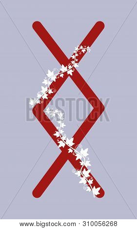 Fleece Ingwaz, The Ancient Scandinavian Fleece. Illustration. The Letter Of The Senior Futarka. Herb
