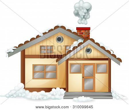 Funny Wood House Cartoon For Your Design