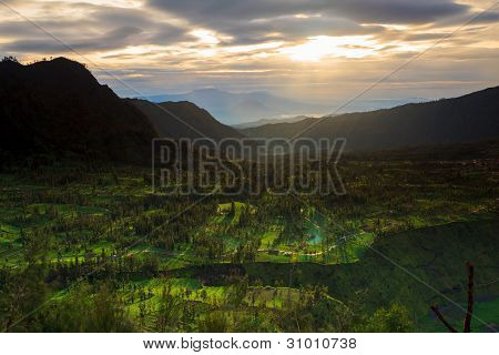 Monte Surabuya, vulcão Bromo, Java Oriental, na Indonésia
