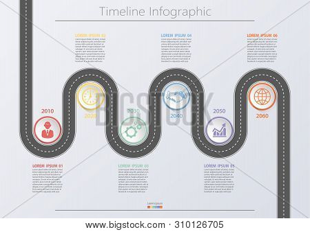 Business Data Visualization. Timeline Infographic Icons Designed For Abstract Background Template Mi