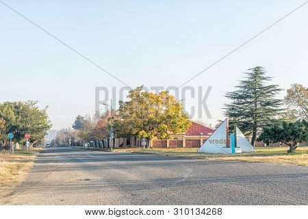 Vrede, South Africa - May 2, 2019: A Name Board At The Entrance To Vrede, In The Free State Province