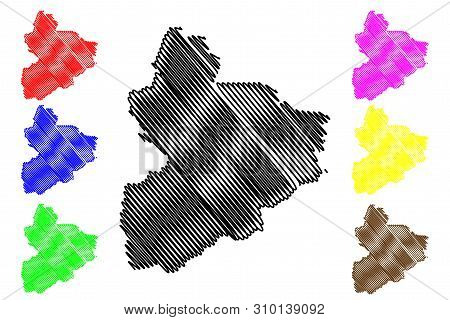 Vallee Du Bandama District (ivory Coast, Republic Of Cote Divoire) Map Vector Illustration, Scribble