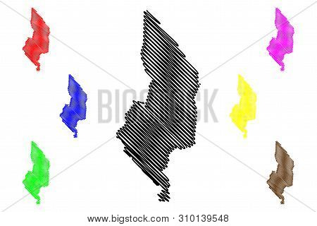 Southern Region Malawi (republic Of Malawi, Regions Of Malawi, Administrative Divisions) Map Vector 