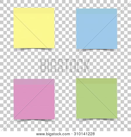 Vector Icon Bright Multicolored Sticker For Notes. Vector Sticker On Transparent Background.