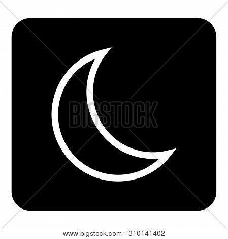 Vector Moon Icon. Sleep Icon. Vector White Illustration On Black Background
