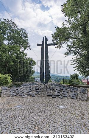 Sanok, Poland - July 2, 2019: Monument Of Sons And Daughters Of The Sanok Land In Sanok, Poland.