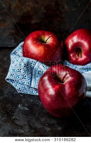 Delicious Red Apples On The Table, Great Diet
