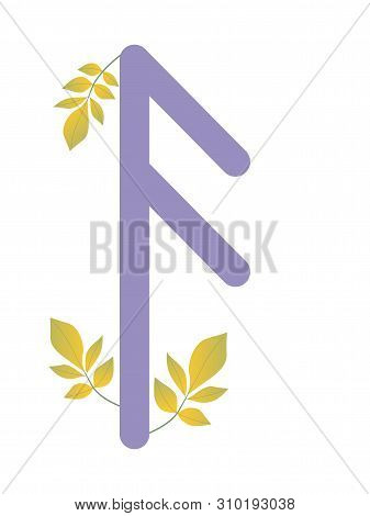 Fleece Scandinavia. Illustration Of The Rune Ansuz. Symbol Letters Futhark. Spiritual Esoteric. Flee