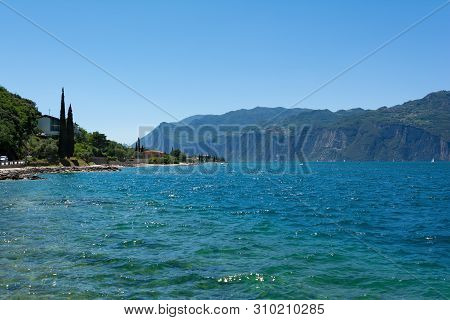 North Side Of Lago Di Garda, Italy. View From The Road From Nago-torbole To Malcesine.