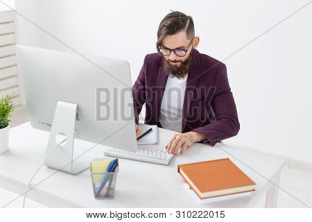 Illustrator, Design And Style Concept - Graphic Designer Sketching New Project On Tablet Working On 
