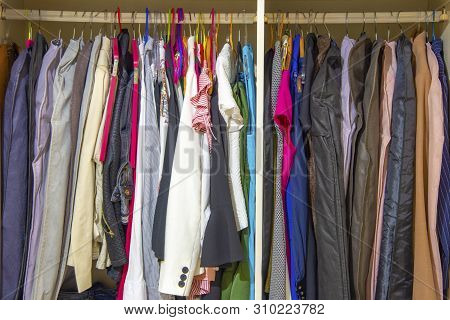 Wardrobe Full Of Clothes. Mesy Wardrobe, Fitting Room, Chaos.
