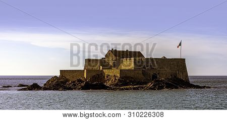 Quince Island, Brittany, France - May 31: Fort De La Conchee - Fortification On The Rocky Island Of 