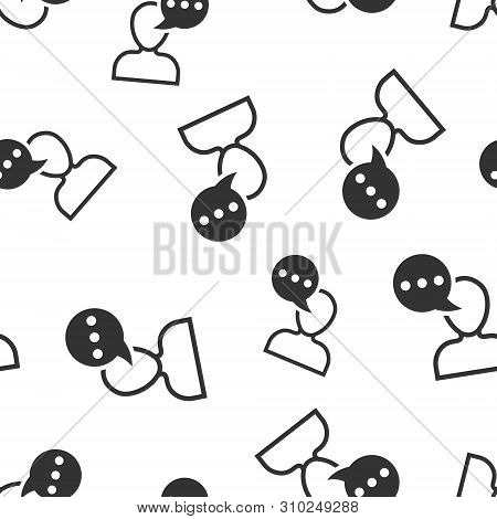 Man Head Mind Thinking Icon Seamless Pattern Background. Speech Bubble With People Vector Illustrati