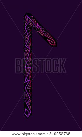 Laguz Rune. Ancient Scandinavian Runes. Runes Senior Futarka. Magic, Ceremonies, Religious Symbols. 