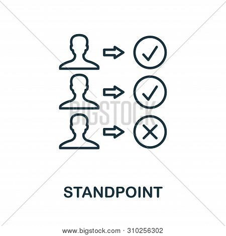 Standpoint Outline Icon. Thin Line Concept Element From Business Management Icons Collection. Creati