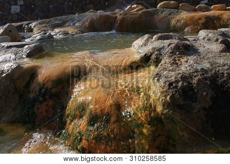 Famous Hot Springs Pouring Out In The Sea In Village Of Aidipsos, North Evoia Island, Greece