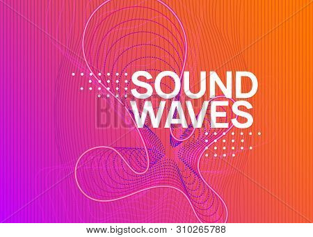 Music Fest. Dynamic Fluid Shape And Line. Creative Discotheque Banner Layout. Music Fest Neon Flyer.