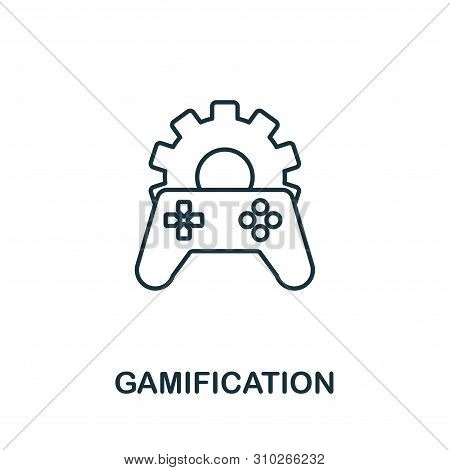Gamification Outline Icon. Thin Line Concept Element From Content Icons Collection. Creative Gamific