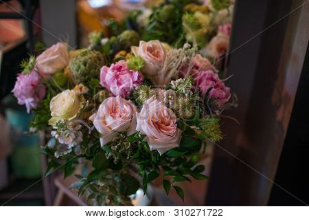 The Most Beautiful Bouquet Of Flowers From Anemone Rose Ranunculus Mattiola Tulip Eucalyptus Narciss