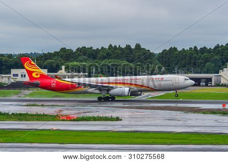 Tokyo, Japan - Jul 4, 2019. B-lno Hong Kong Airlines Airbus A330-300 Taking-off From Narita Airport 