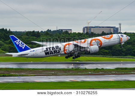 Passenger Airplane At Tokyo Narita Airport