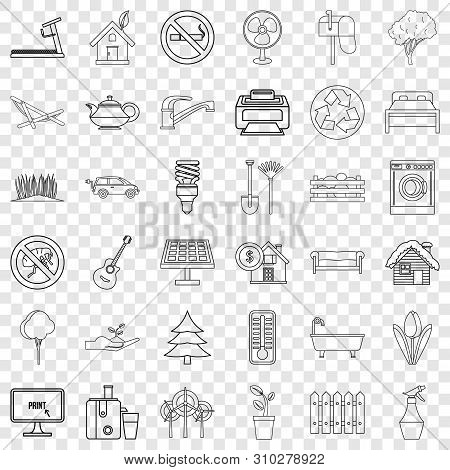 Thermometer Icons Set. Outline Style Of 36 Thermometer Vector Icons For Web For Any Design