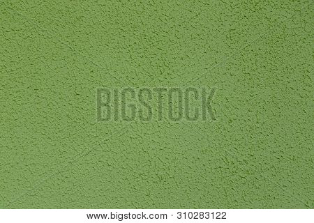 Texture Of Green Decorative Plaster Or Concrete. Abstract Background For Design.
