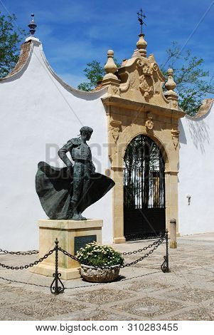 Ronda, Spain - May 5, 2008 - Bronze Statue Of The Matador Cayetano Ordonez Outside The Bullring, Ron