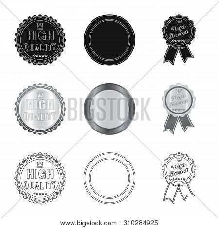 Vector Design Of Emblem And Badge Logo. Set Of Emblem And Sticker Vector Icon For Stock.