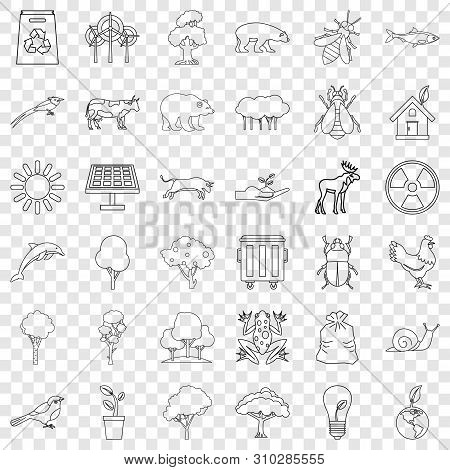 Animal Icons Set. Outline Style Of 36 Animal Vector Icons For Web For Any Design