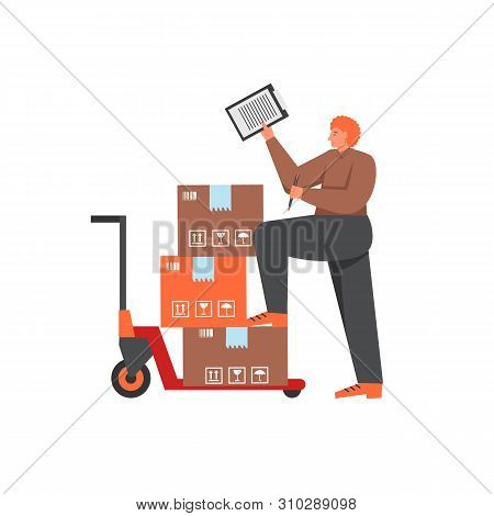 Delivery Stock, Vector Flat Style Isolated Illustration