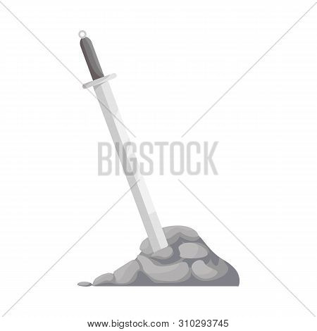 Vector Design Of Sword And Excalibur Icon. Collection Of Sword And Vintage Vector Icon For Stock.