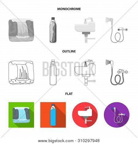 Vector Illustration Of Water And Drop Icon. Set Of Water And Splash Stock Vector Illustration.